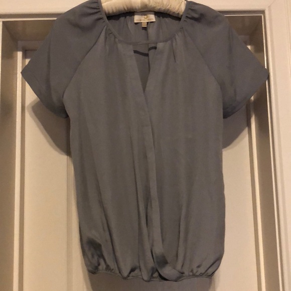 Collective Concepts Gray Wrap Top - Picture 1 of 7